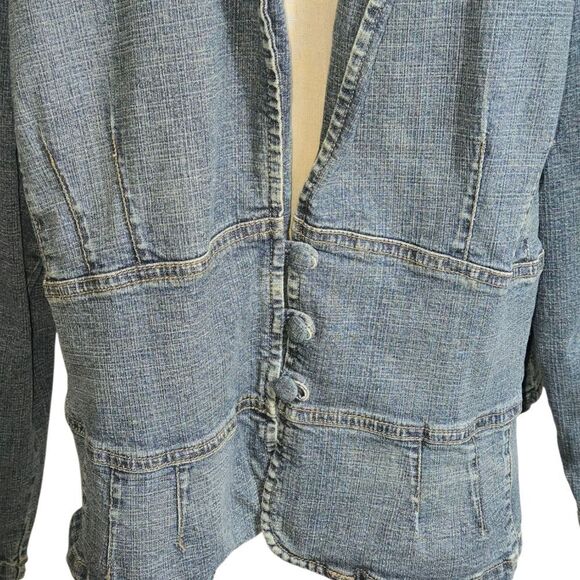 Venezia Vintage Denim Blazer Jacket Plus Size - Picture 3 of 8